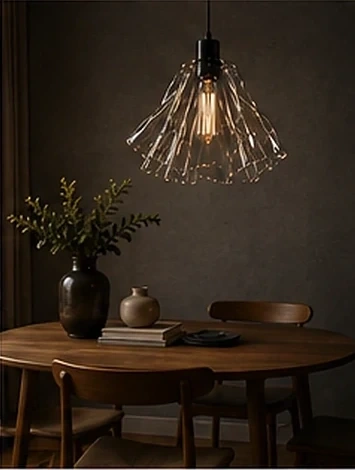 Detail of the hand-formed FLOW lampshade
