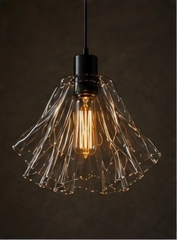 Close-up of the transparent edges of the FLOW lampshade